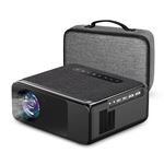 Projecteur WiFi intelligent,ELVANZA projecteur à correction trapézoïdale automatique, projecteur portable d'extérieur, projecteur sans fil pour téléphone, avec assistant vocal intelligent, noir