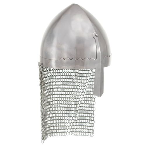 vidaXL Casque de chevalier antique pour GN Argenté Acier