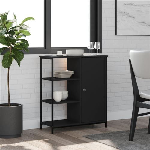 Buffet noir 70x30x80 cm bois d'ingénierie Vidaxl