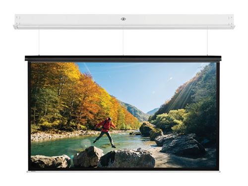 Projecta DescenderPro - Écran de projection - chute de câble sightline - montable sur plafond - motorisé - 230 V - 113.39 (288 cm) - 4:3 - Matte White - RAL 9016