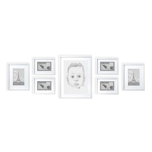 Cadre Photo - Chalcot Casa Chic By Blumfeldt - Lot De 7 - 3 Tailles - Bois Véritable - Blanc
