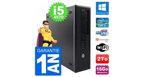 Pc hp prodesk 600 g1 sff intel core i5-4570 ram 16go disque 2to windows 10 wifi