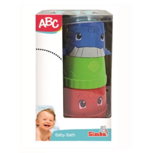 Non Communiqué Bleu Abc Jouet De Bain Pots Empilables