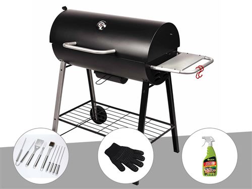 Somagic - Barbecue à charbon sur chariot Michigan - Inox - Accessoires inclus - Image 2