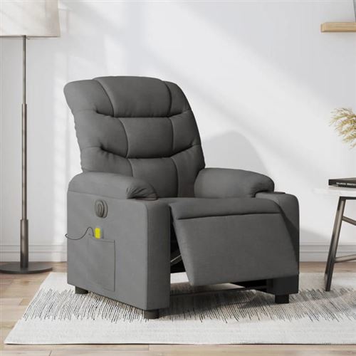 Non Communiqué Gris Vidaxl Fauteuil De Massage, Relaxation Électrique Réglable Tissu Foncé
