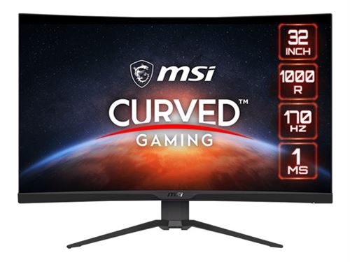 MSI G322CQP - Écran LED - jeux - incurvé - 31.5 - 2560 x 1440 WQHD @ 170 Hz - VA - 250 cd/m² - 2500:1 - 1 ms - 2xHDMI, DisplayPort