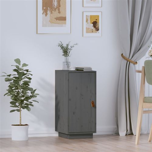 Non Communiqué Gris Buffet 34X40x75 Cm Bois Massif De Pin