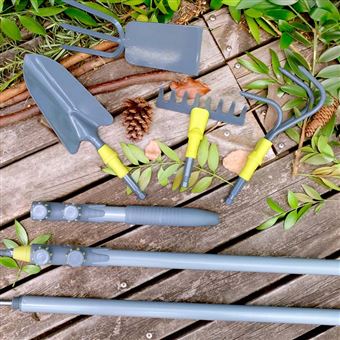 Pack 4 outils de jardin VITO Acier Haute qualité Manche en Bois