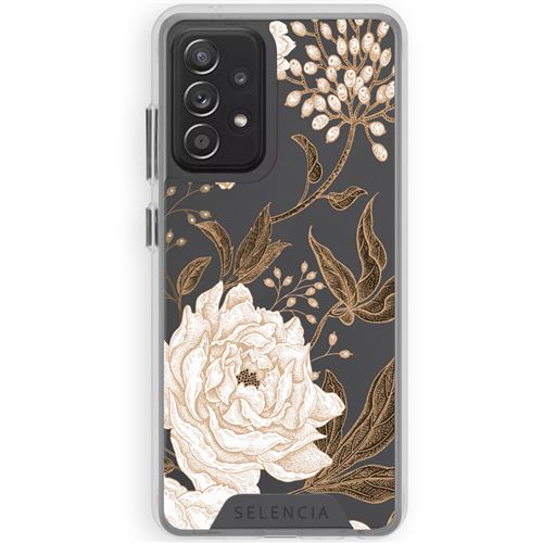 Coque pour Samsung Galaxy A52(s) Selencia Fleurs d'or/Doré