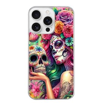 Coque Transparente Gel Pour IPhone 7 / IPhone 8 - Motif Tête De Mort Mexicaine (Calavera) Et Fleurs