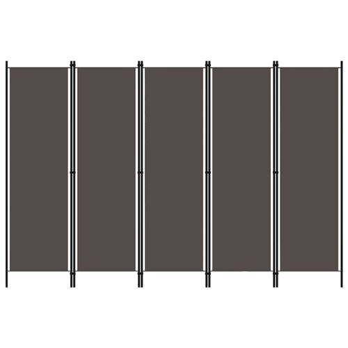 vidaXL Cloison de séparation 5 panneaux Anthtracite 250x180 cm