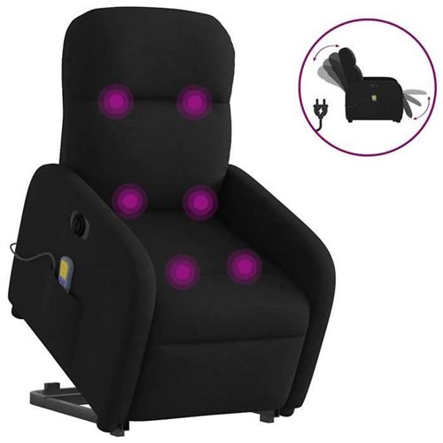 Non Communiqué Noir Vidaxl Fauteuil De Relaxation, Massage, Inclinable Électrique Réglable Tissu