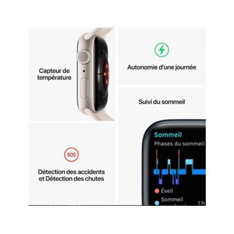 Apple Watch Series 8 GPS + Cellular, boîtier Acier inoxydable argent 41mm avec Boucle Milanaise Argent