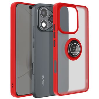 Coque pour Honor 400 Lite Bague Magnétique Dos Translucide Avizar Rouge - 1