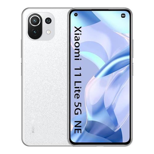 Xiaomi 11 Lite 5G NE - 5G smartphone - double SIM - RAM 6 Go / 128 Go - microSD slot - écran OEL - 6.55 - 2400 x 1080 pixels (90 Hz) - 3 x caméras arrière 64 MP, 8 MP, 5 MP - front camera 20 MP - flocon de neige blanc