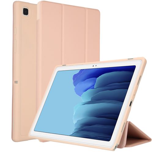 Étui à rabat Smart Silicone pour Samsung Galaxy Tab A7 Rose Champagne Rose or Accezz