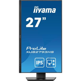 iiyama ProLite XUB2793HS-B7 - Écran LED - 27" - 1920 x 1080 Full HD (1080p) @ 100 Hz - IPS - 300 cd/m² - 1300:1 - 1 ms - HDMI, DisplayPort - haut-parleurs - noir mat