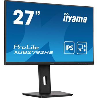 iiyama ProLite XUB2793HS-B7 - Écran LED - 27" - 1920 x 1080 Full HD (1080p) @ 100 Hz - IPS - 300 cd/m² - 1300:1 - 1 ms - HDMI, DisplayPort - haut-parleurs - noir mat