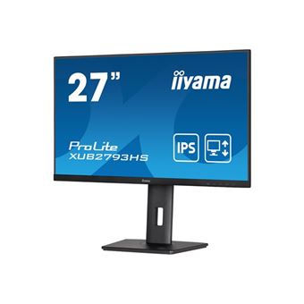 iiyama ProLite XUB2793HS-B7 - Écran LED - 27" - 1920 x 1080 Full HD (1080p) @ 100 Hz - IPS - 300 cd/m² - 1300:1 - 1 ms - HDMI, DisplayPort - haut-parleurs - noir mat