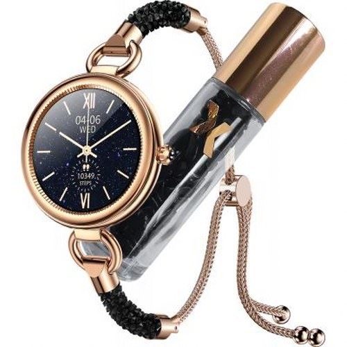 Montre Connectée Élégante Bijoux Fw51 Cristal Avec Podomètre Maxcom Dorée