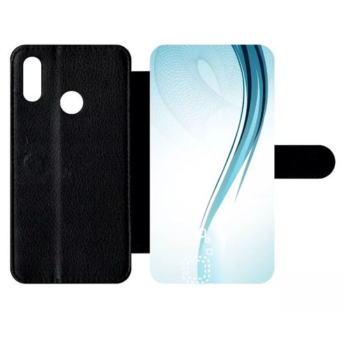 Etui My-Kase pour P smart 2019 - forme bleu arrondi - Simili-cuir Noir