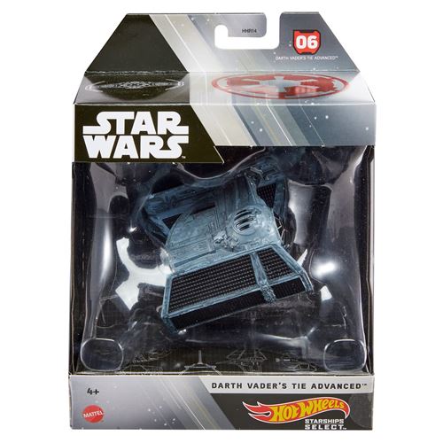 Mattel - Hot Wheels Star Wars Starships - Véhicule Vaisseau Spatiale en métal 1/50 - Darth Vader' Tie Advanced