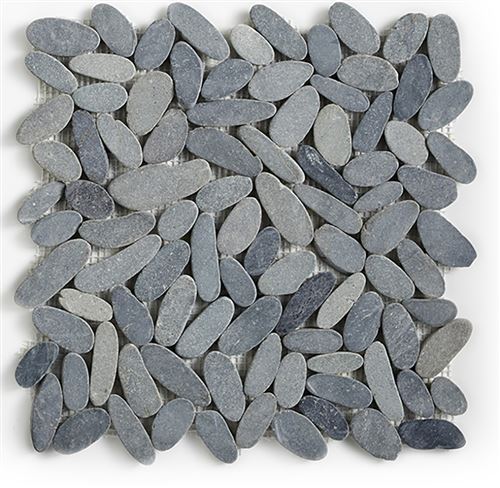 Carrelage mosaïque / Plaque de mosaïque mur et sol en pierre grise mate - 33 x 33 cm - PEGANE -