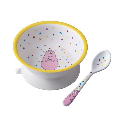 Non Communiqué Multicolore Bol Ventouse Avec Cuillere Barbapapa