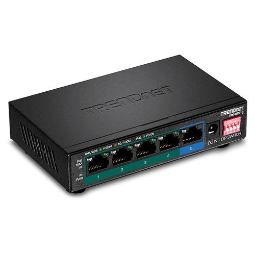 TrendNet TPE-TG51G - Switch 5 ports PoE+ Gigabit - longue port&eacute;e