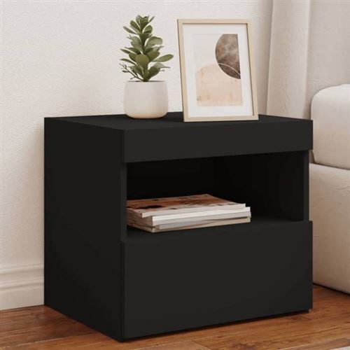 Vidaxl Noir Tables De Chevet Led - Image 3