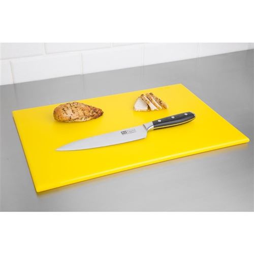 Planche à Découper Haute Densité - 300x225x12 mm - 6 Couleurs - Hygiplas - Jaune - 300x225x12mm