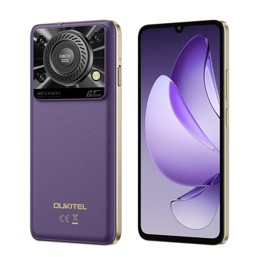 Smartphone OUKITEL C60 Pro - Violoet 6.88 8Go+256Go 10000mAh Empreinte digitale NFC Dual SIM 4G Téléphone Portable--298g