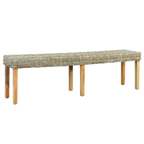 vidaXL Banc 160 cm Rotin naturel kubu et bois de manguier massif