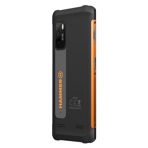 Smartphone Hammer Iron 4 4G LTE Robuste Étanche IP69 5180mAh Caméra 13 Mpx Orange