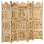 Cloison de séparation 5 panneaux 200x165 cm Bois de manguier