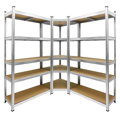 Ecd Germany Argent Étagère D'angle Métal Mdf - Image 3