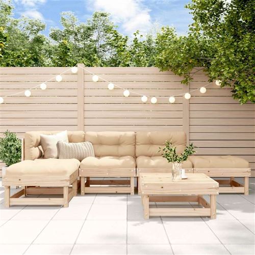  Salon de jardin modulable bois marron 6 pieces x 61 x 62 5 personnes