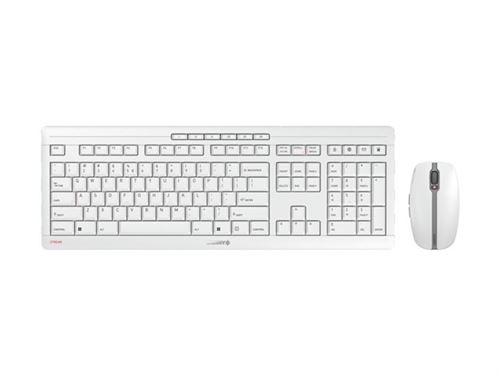 CHERRY STREAM DESKTOP RECHARGE - Toetsenbord en muis set - draadloos - 2.4 GHz - QWERTY - VS met Euro-symbool - toetsschakelaar: CHERRY SX - lichtgrijs