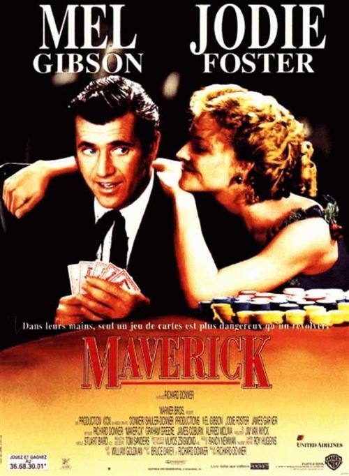 Maverick - 1994 - Jodie Foster - Mel Gibson - 40x60cm - Affiche de cinéma originale pliée