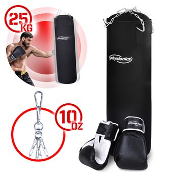 Kit d'équipement de boxe avec sac de frappe gants corde à sauter crochet et  DVD