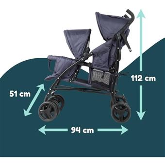 Poussette canne double BAMBISOL 6 36 mois pour le siege avant max 15 kg et de 0 36 mois max 15 kg pour le siege arriere Poussettes Achat prix fnac