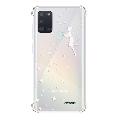 Coque pour Samsung Galaxy A21S anti-choc souple angles renforcés transparente Fée Blanche [Evetane®]