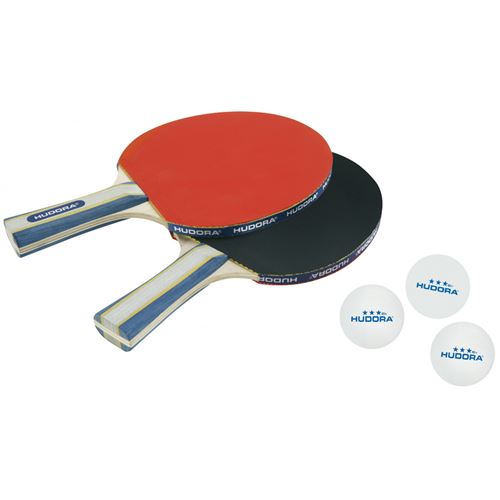 Hudora New Contest 2.0 - Set De Deux Raquettes De Pingpong Avec Trois Balles