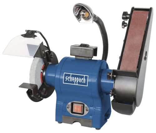 Scheppach Touret À Meuler Mixte A Bande Et A Disque Ø150 Mm 370W Moteur A Induction Bgs700