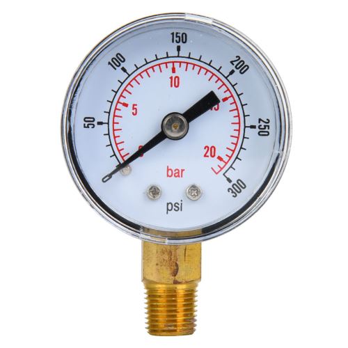 Manomètre Mécanique 1 / 8Inch Bspt Connexion Inférieure pour Air Huile Eau - 0-300Psi 0-20Bar
