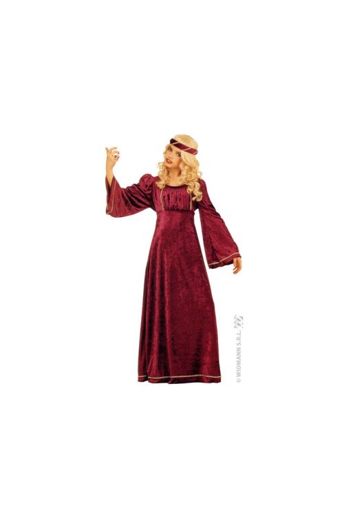 Costume Médiéval Juliette En Velours Enfant - Bordeaux - 128 cm