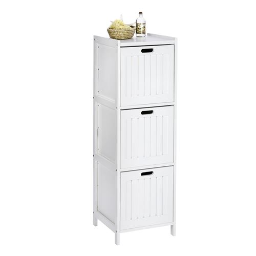 Etagère de salle de bain bord de mer Olso - L. 36 x H. 112 cm - Blanc