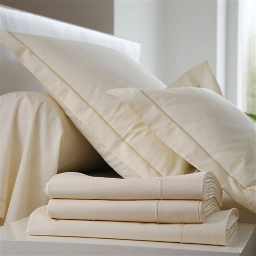 Drap housse Coton BLANC DES VOSGES - Coquille - 80 x 200 cm