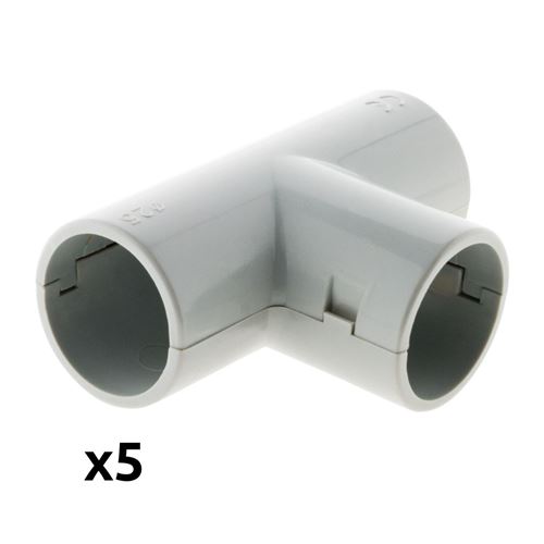Lot de 5 Tés IRL Ø25mm Gris