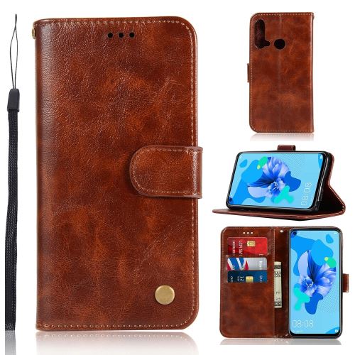 Etui en PU vintage premium avec support marron foncé pour votre Huawei P20 lite (2019)/Nova 5i